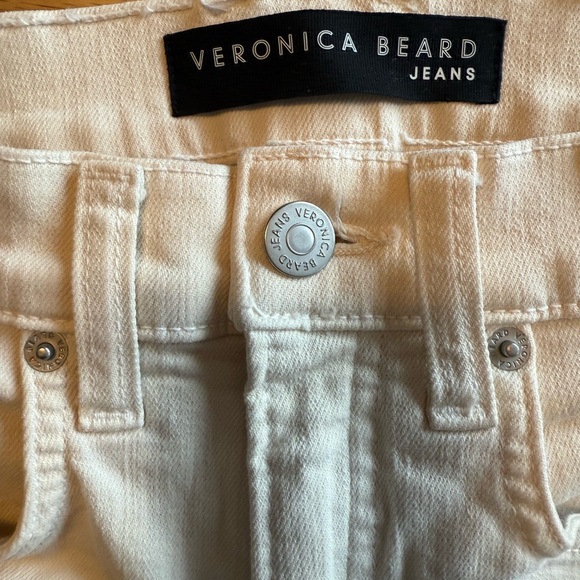 VERONICA BEARD WOMENS CARSON HIGH RISE ANKLE FLARE JEANS ECRU OFF WHITE 27 - Picture 9 of 11